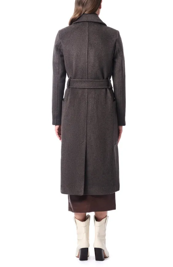 Alpaca Look Wool Coat  Dark Oak