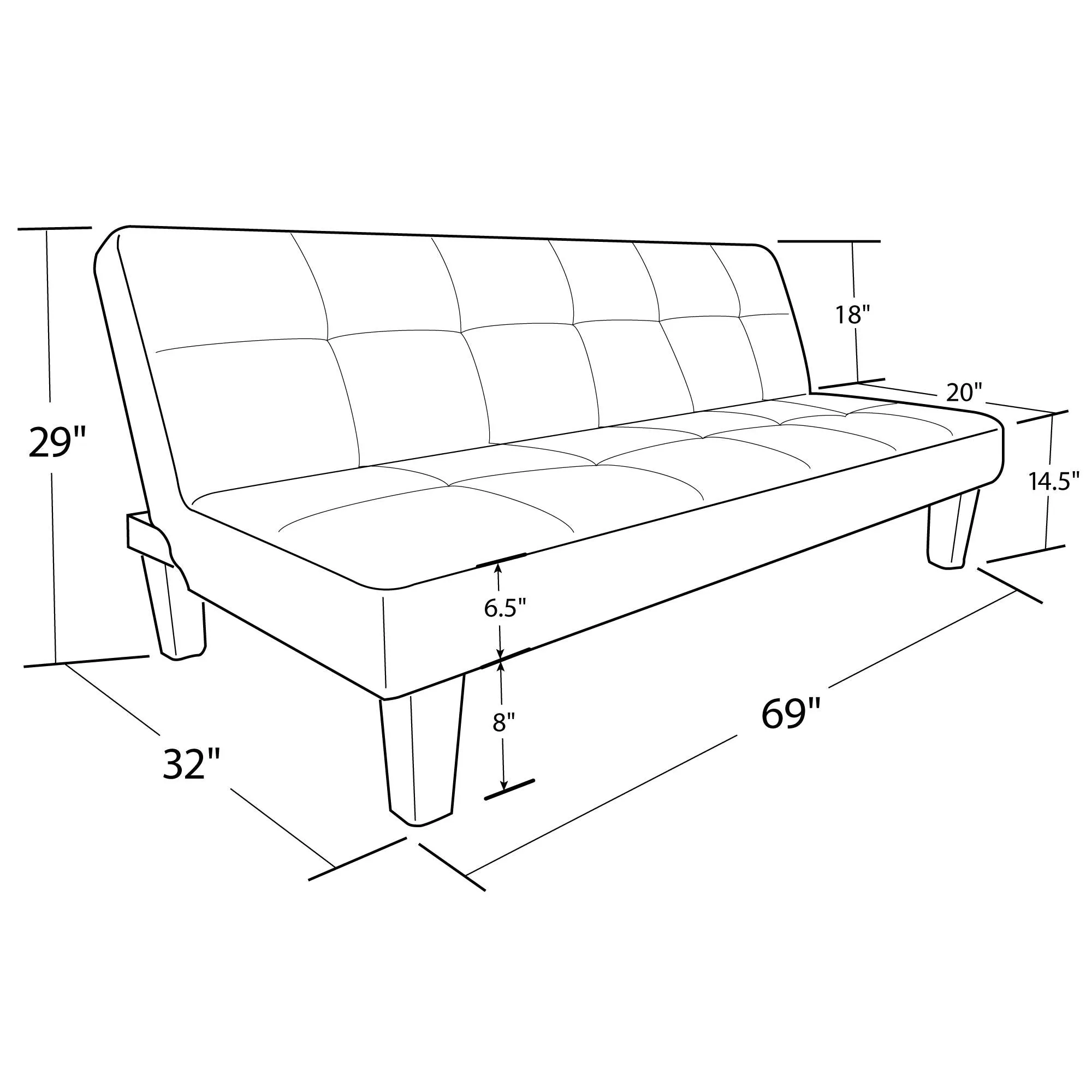 Aria Futon Sofa Bed