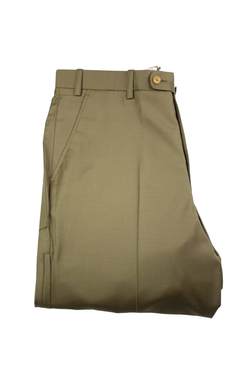 Aspen Flat Front Trouser with patch and zip pockets - Moss Green