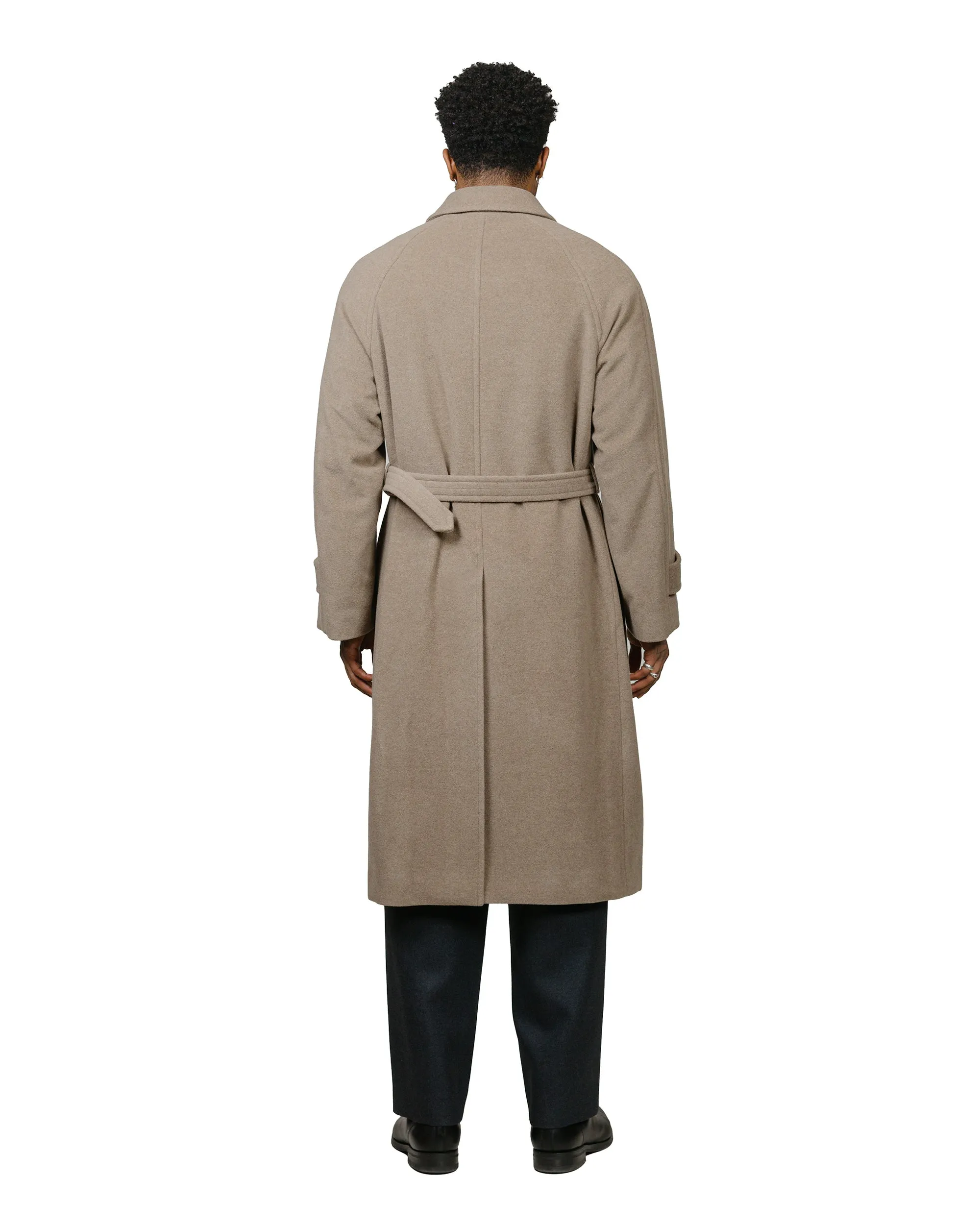 Auralee Super Fine Wool Mosser Soutien Collar Coat Khaki Beige