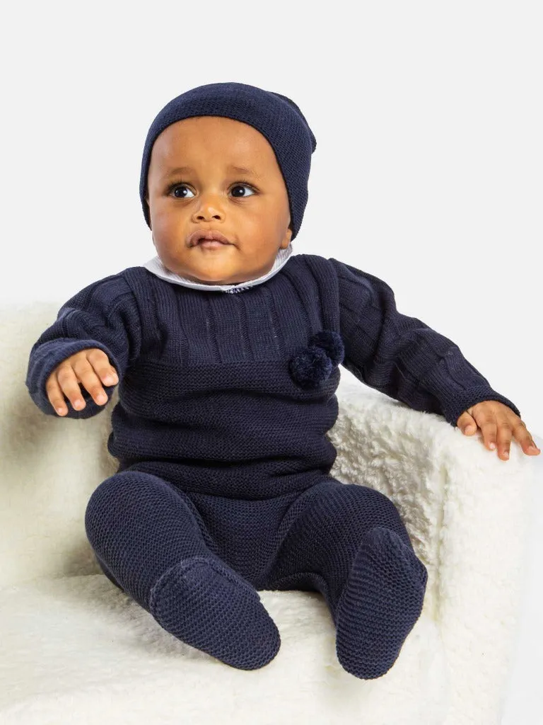 Baby Boy Hugo Collection 3-piece Knitted Set-Navy Blue