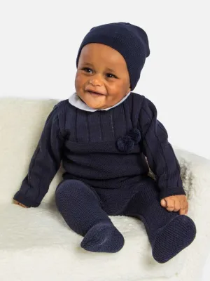 Baby Boy Hugo Collection 3-piece Knitted Set-Navy Blue