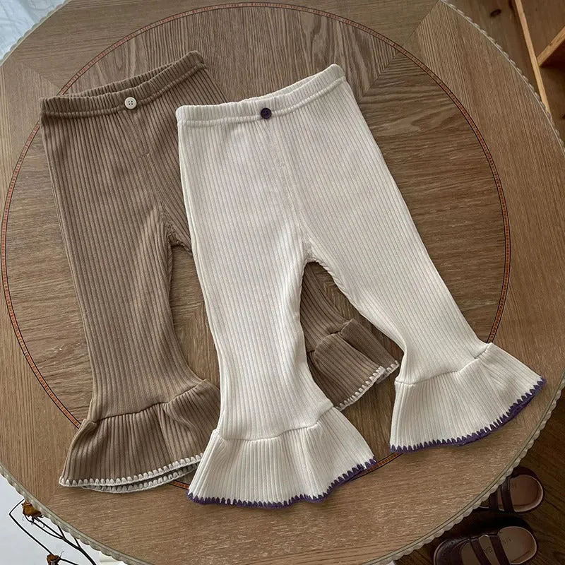 Baby Ribbed Top and Bell Bottom Leggings Set