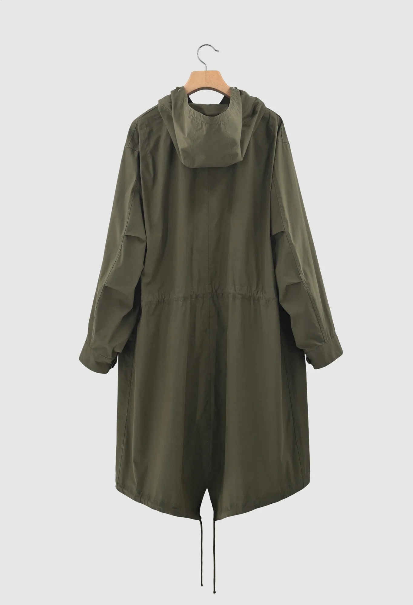 BILLIE - Light Technical Outerwear Hooded Military Style Parka in Green