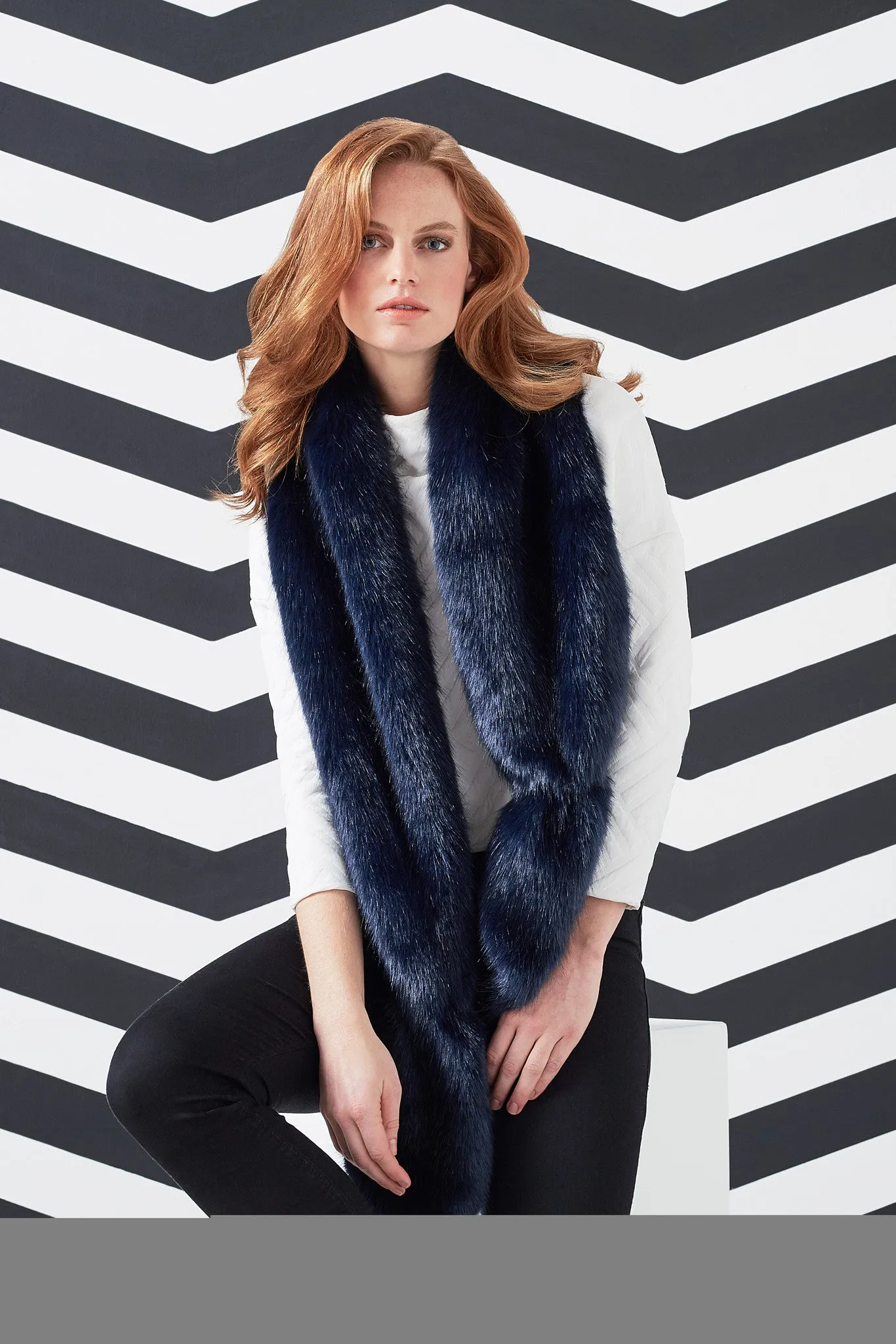 Blue Midnight Faux Fur Vixen Scarf