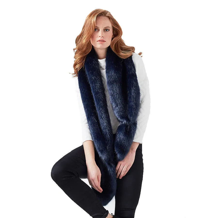 Blue Midnight Faux Fur Vixen Scarf