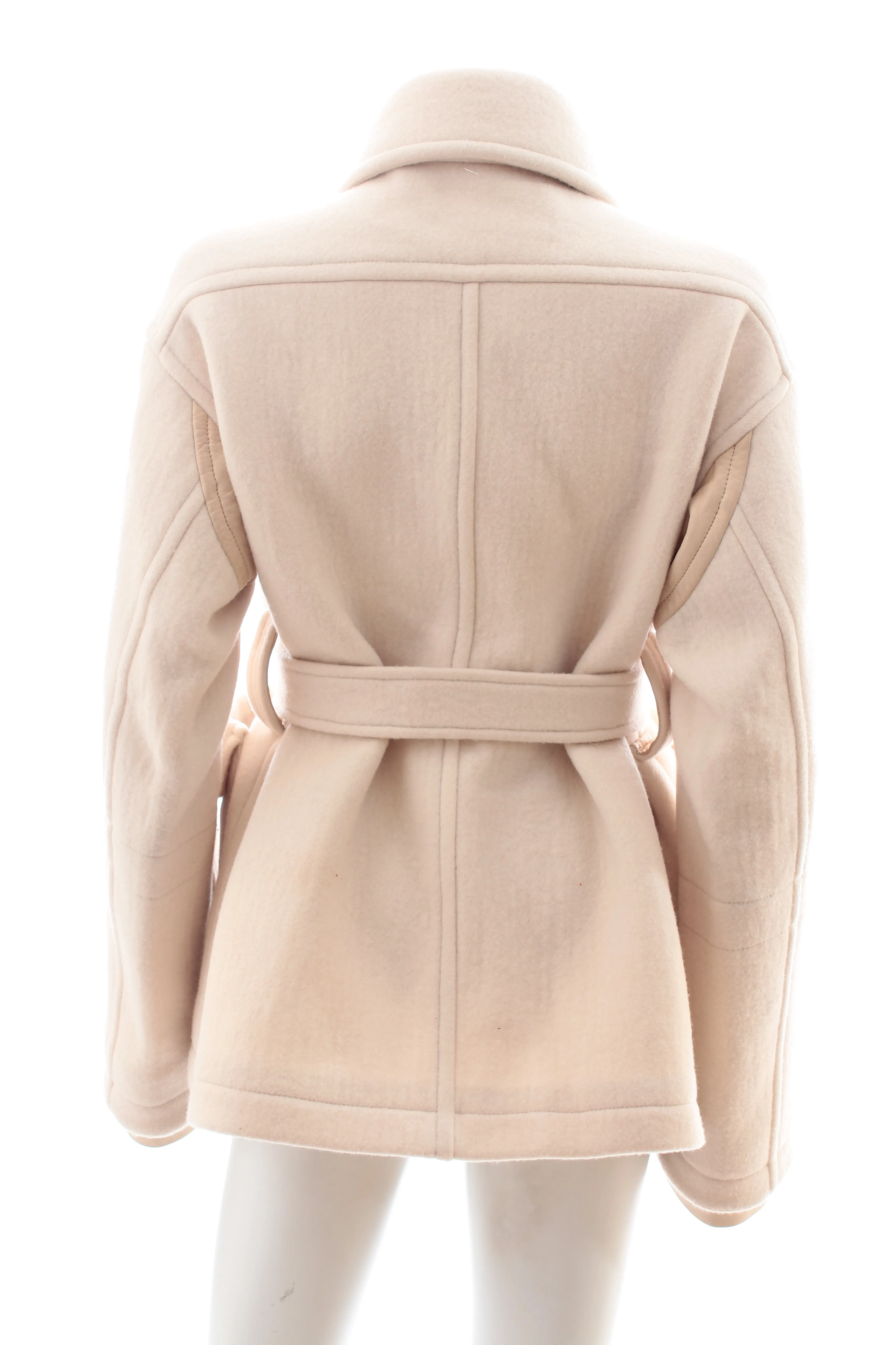 Chloe Leather-Trimmed Belted Wool Coat