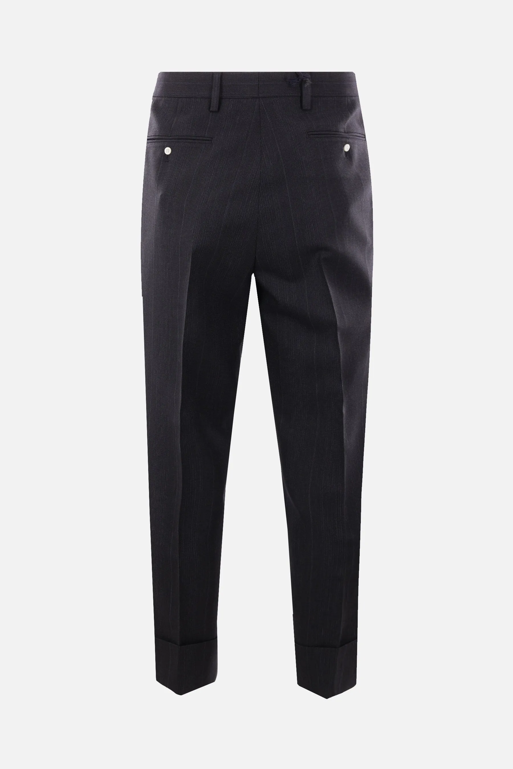 Classic Pinstripe Wool Dress Pants