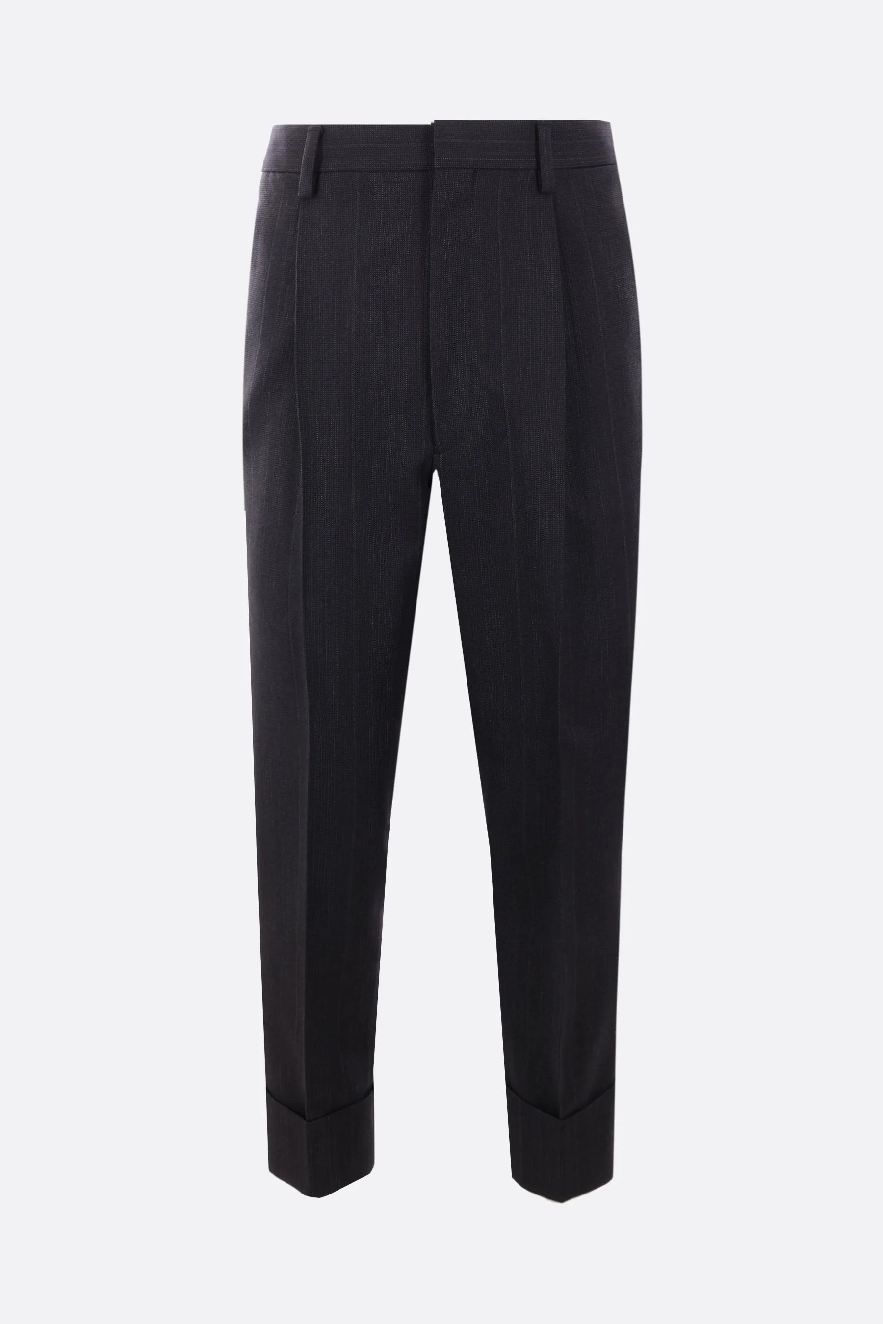 Classic Pinstripe Wool Dress Pants