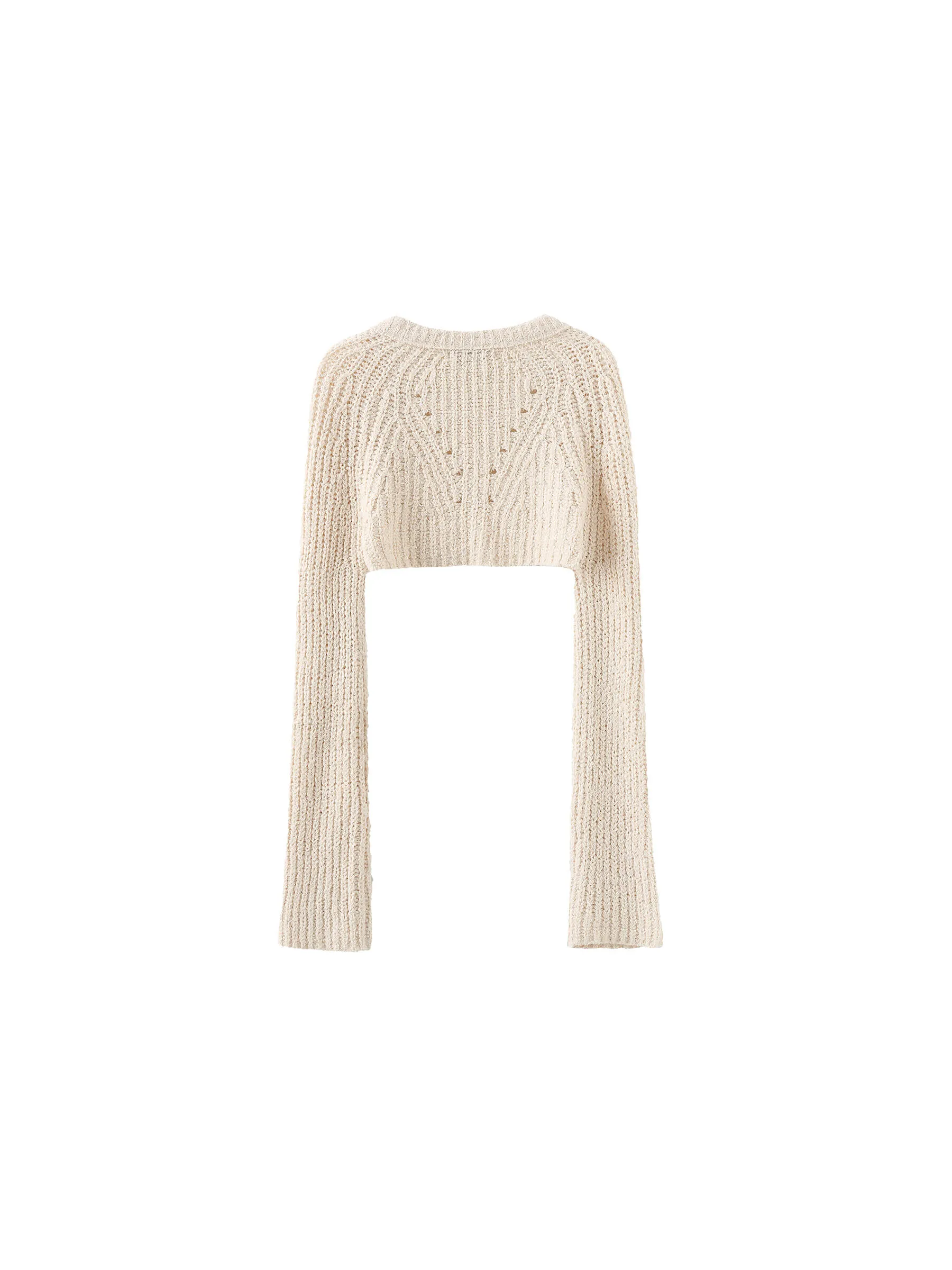 Cropped Knit Top with Cotton Blend