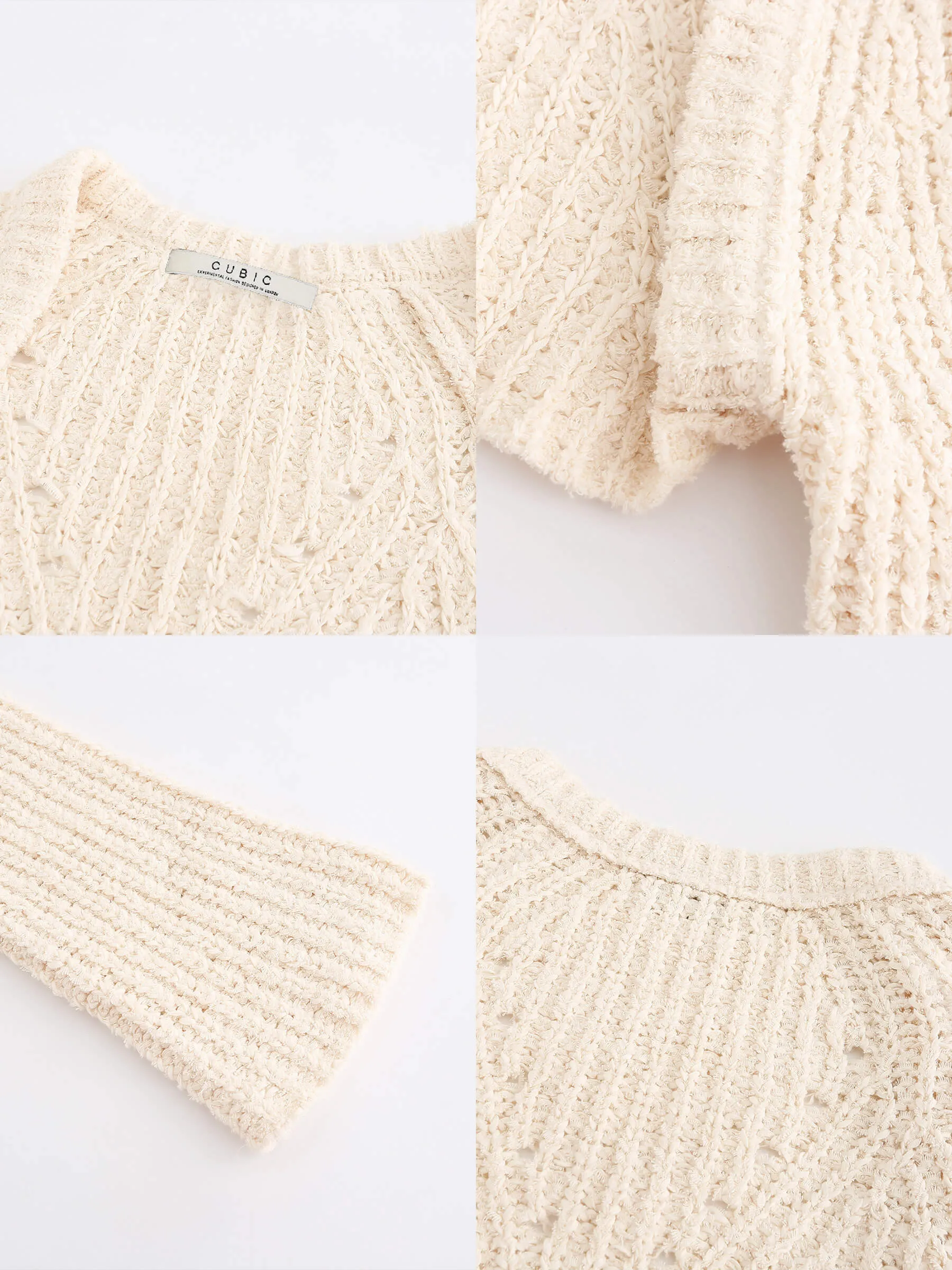 Cropped Knit Top with Cotton Blend