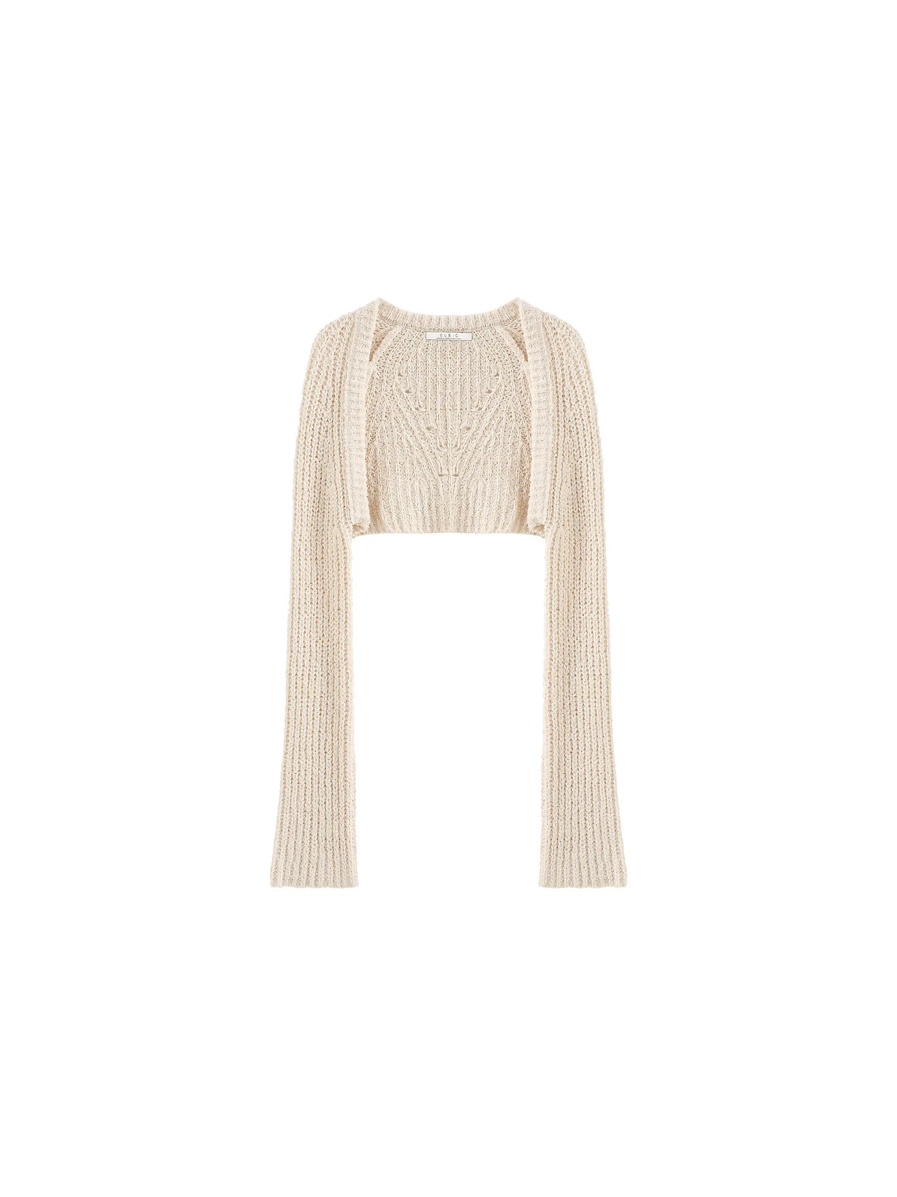 Cropped Knit Top with Cotton Blend