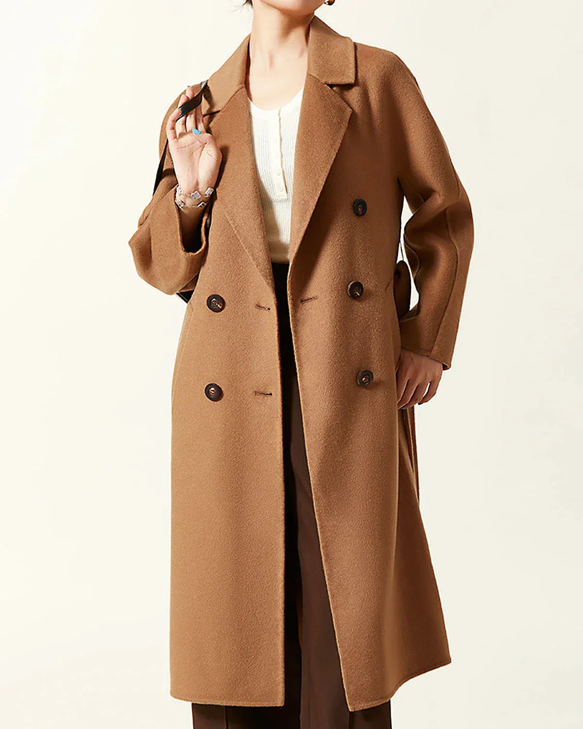 Double-breasted Belted Wool Coat