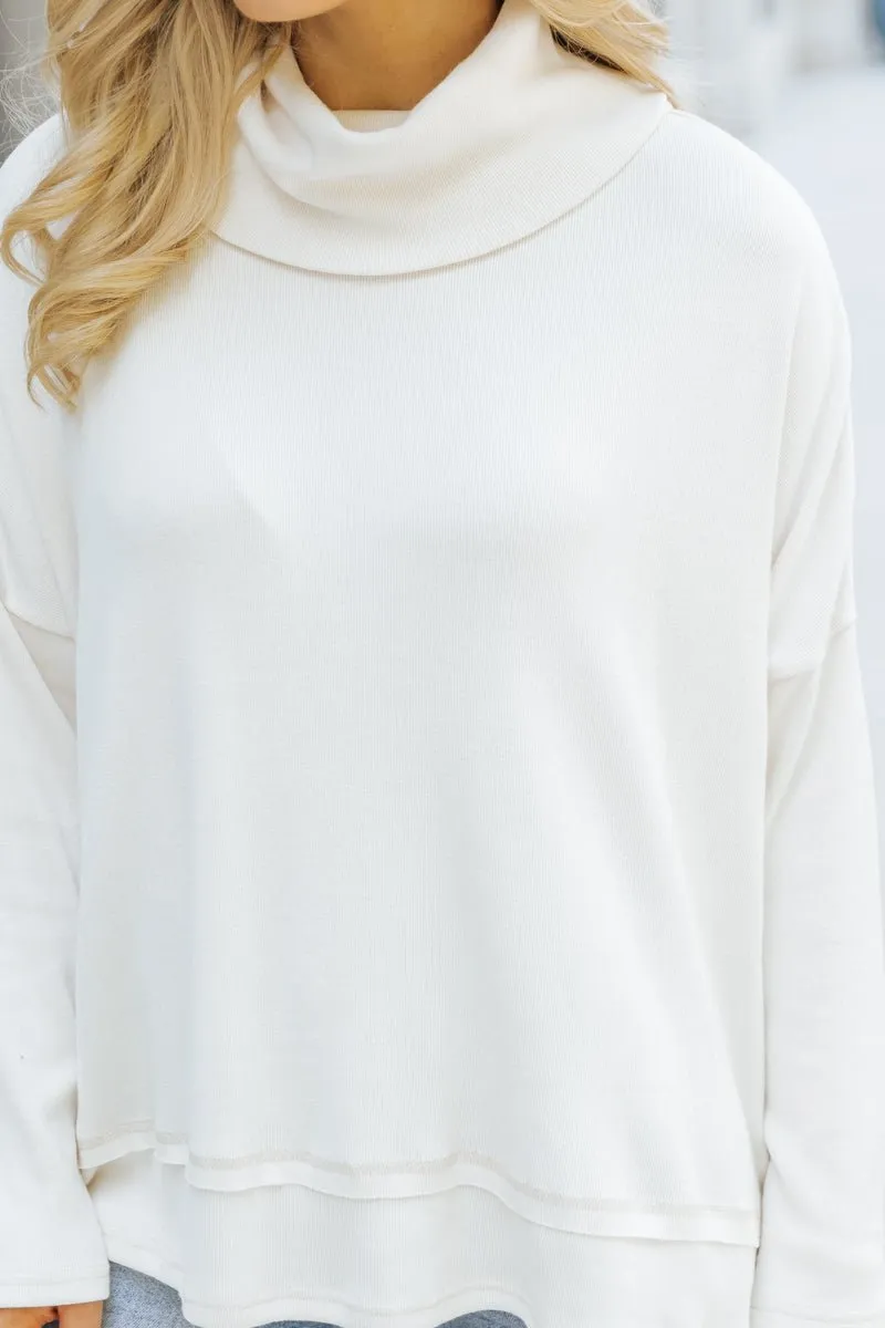 Essential Basic Turtleneck Sweater - Cream