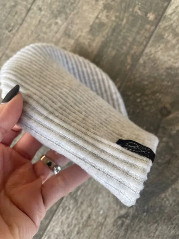 Heathered White | Cozy Ribbed Knit Beanie