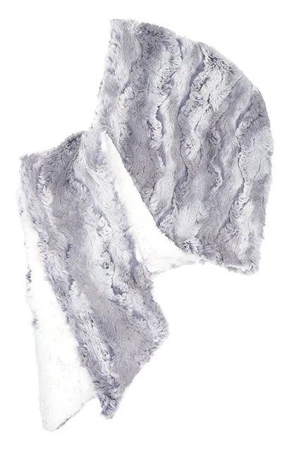 Hoody Scarf - Luxury Faux Fur in Winter River with Cuddly Fur in Ivory - Sold Out!