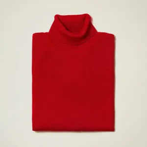 Inserch Cotton Blend Turtleneck Sweater Red 4708