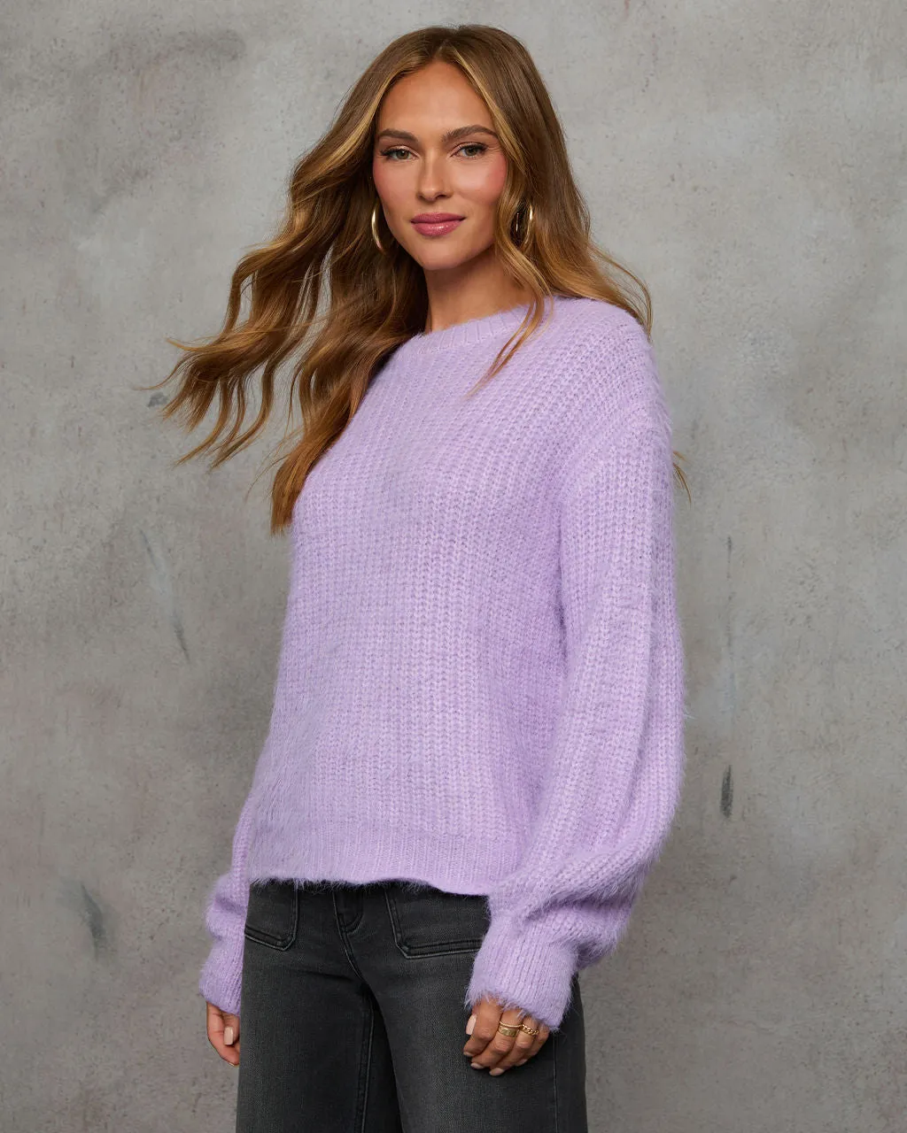 Jaylah Fuzzy Ribbed Knit Sweater