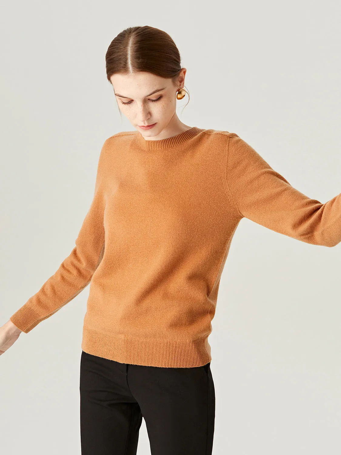 Karlee Tan Ribbed Knit Long Sleeve Sweater Top