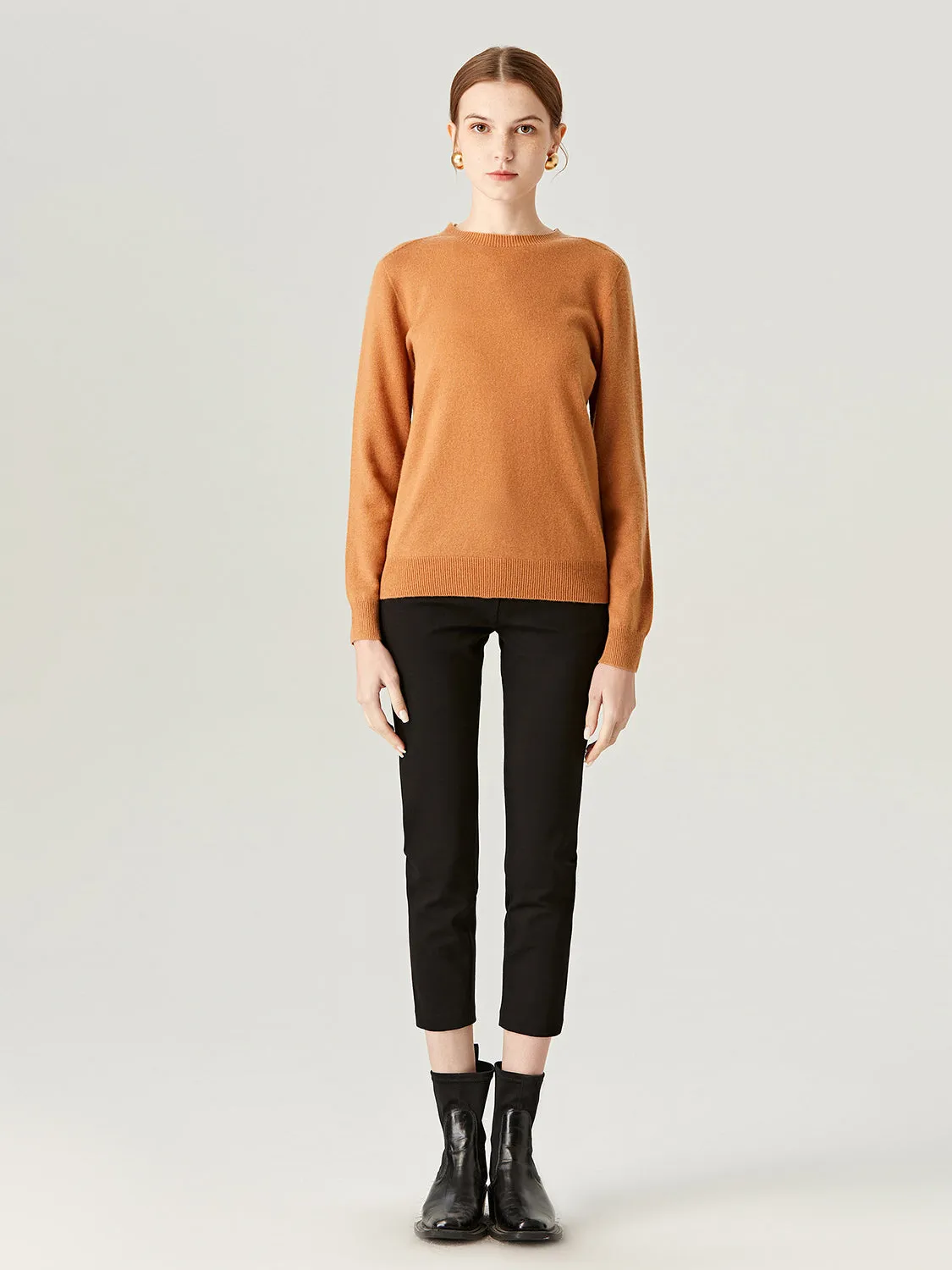 Karlee Tan Ribbed Knit Long Sleeve Sweater Top