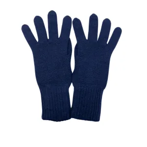 Ladies One-Size Scottish Made Cashmere Gloves - Navy