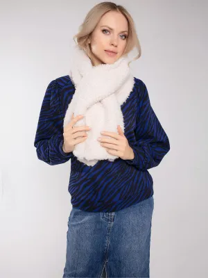 LEXINGTON SLOT THROUGH FAUX FUR SCARF-NATURAL