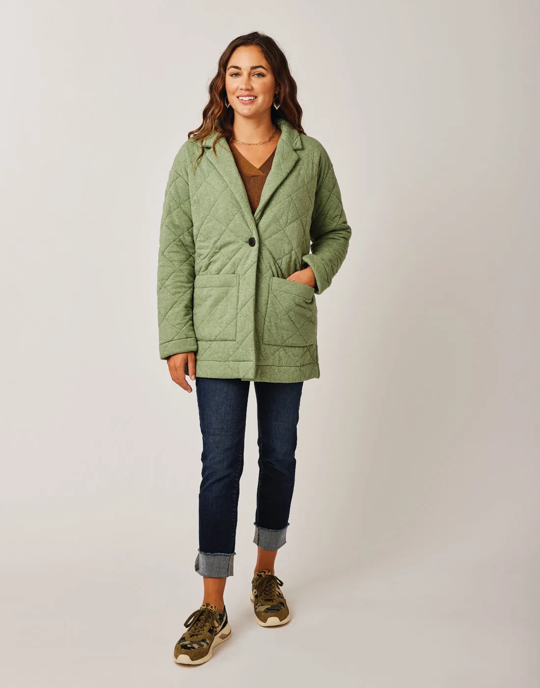 Maggie Quilted Topper: Olive Heather - FINAL SALE