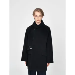 Men Belted Coat - Black