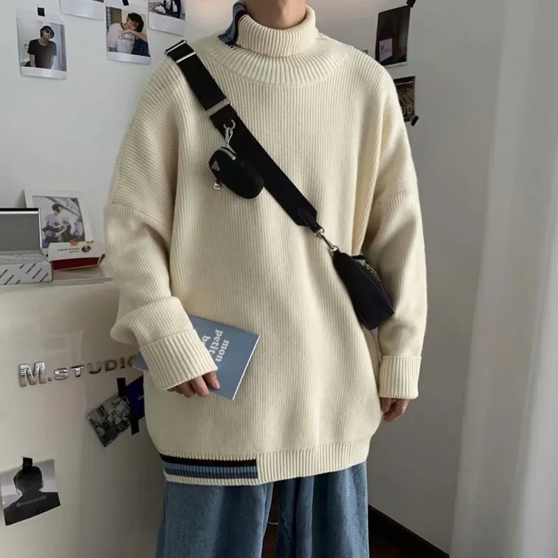 Men Turtleneck Sweater Fall Winter Men Sweater Thickened Sweater