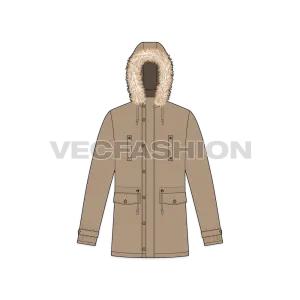 Mens Hooded Parka Jacket