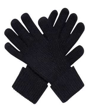 Men's Ribbed Cashmere Gloves Navy Blue