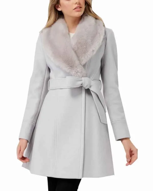 Nancy Drew Bess Wrap Fur Collar Coat