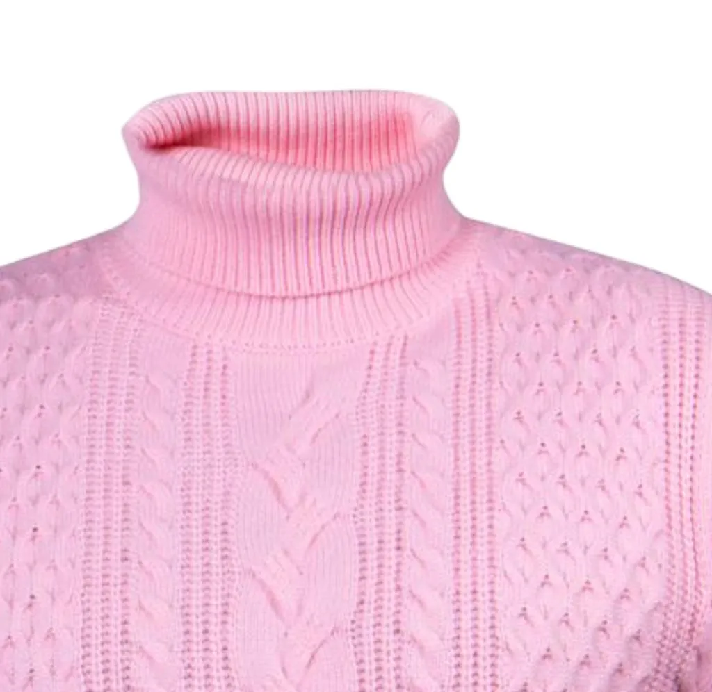 pink Prestige men's turtleneck sweaters light blend pullover regular fit