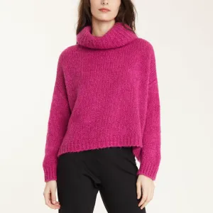 Ribbed Cowl Neck Sweater