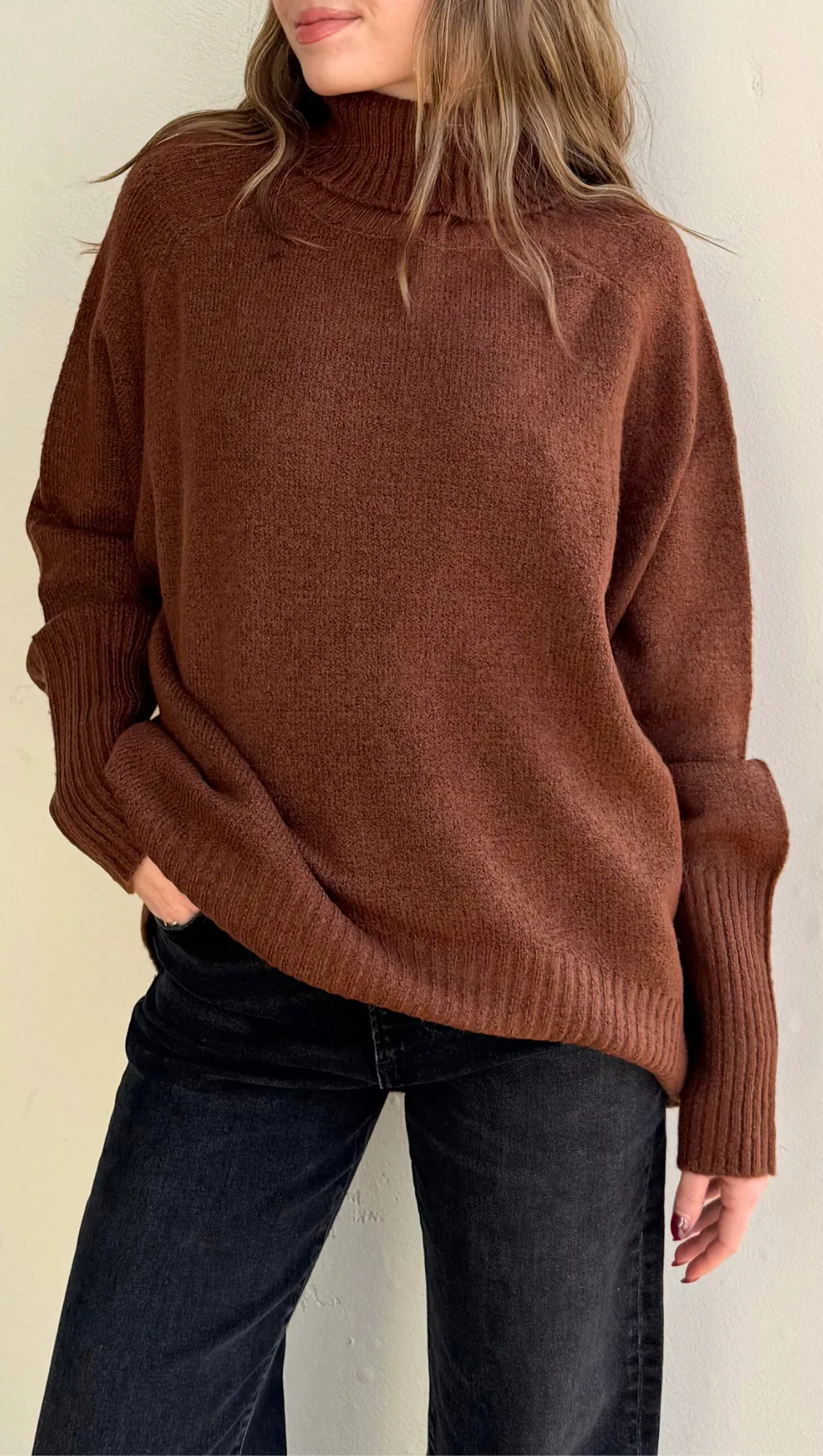 Soleil Turtleneck Sweater - Chestnut