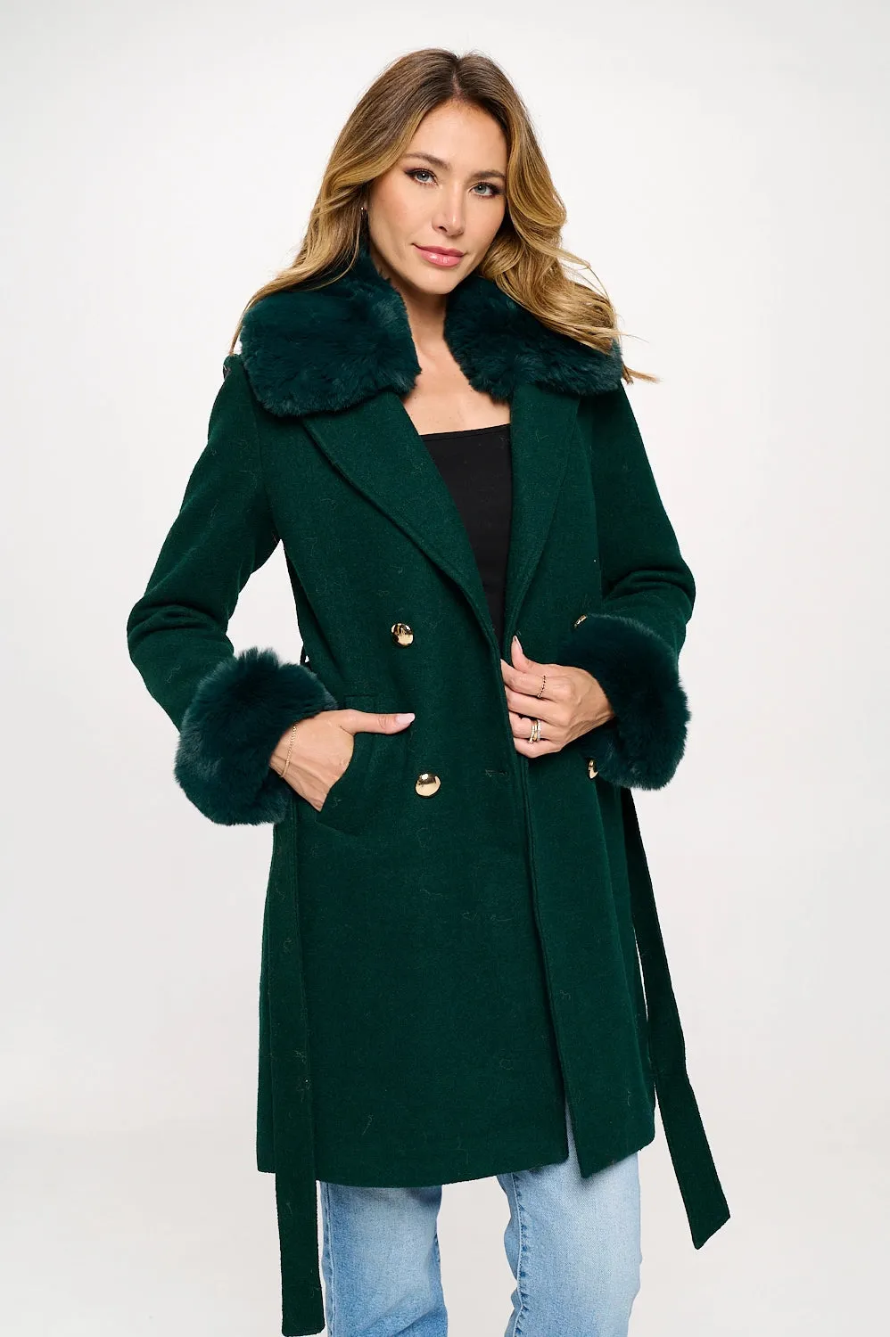 The Sunday Stroll Fur Coat - Green