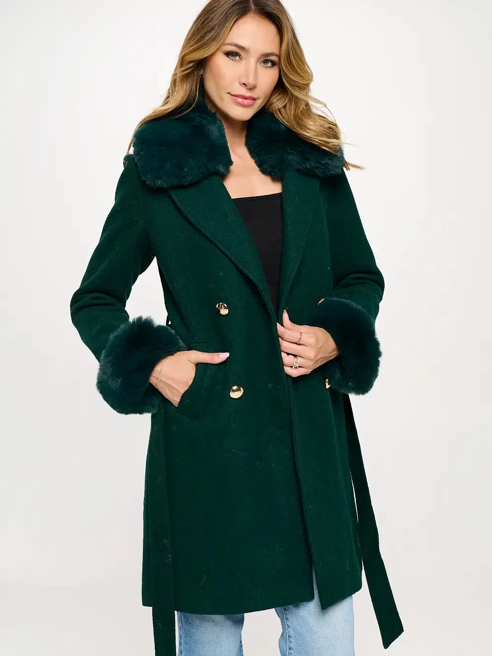 The Sunday Stroll Fur Coat - Green