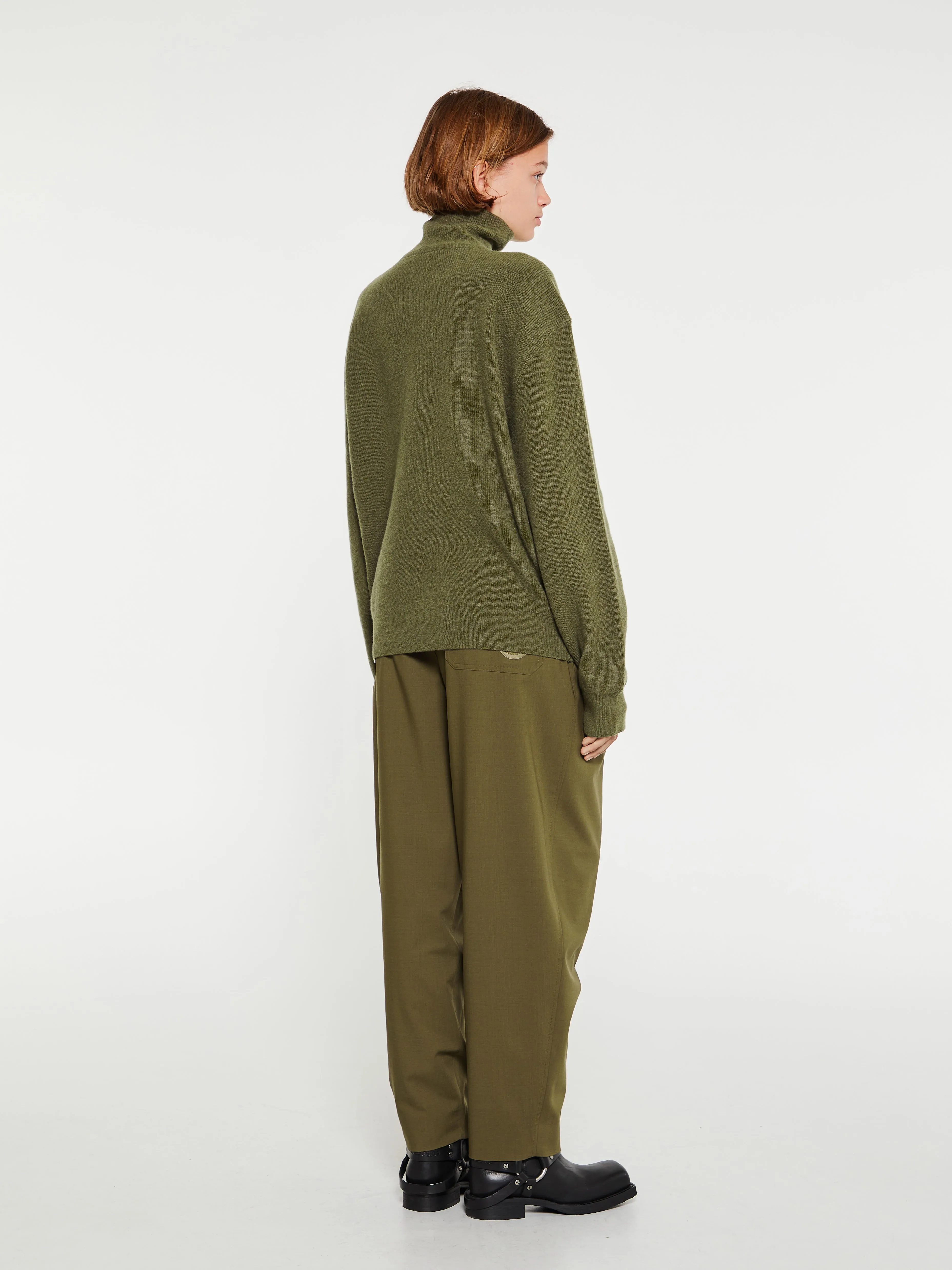 Turtleneck Jumper Knit in Dusky Green