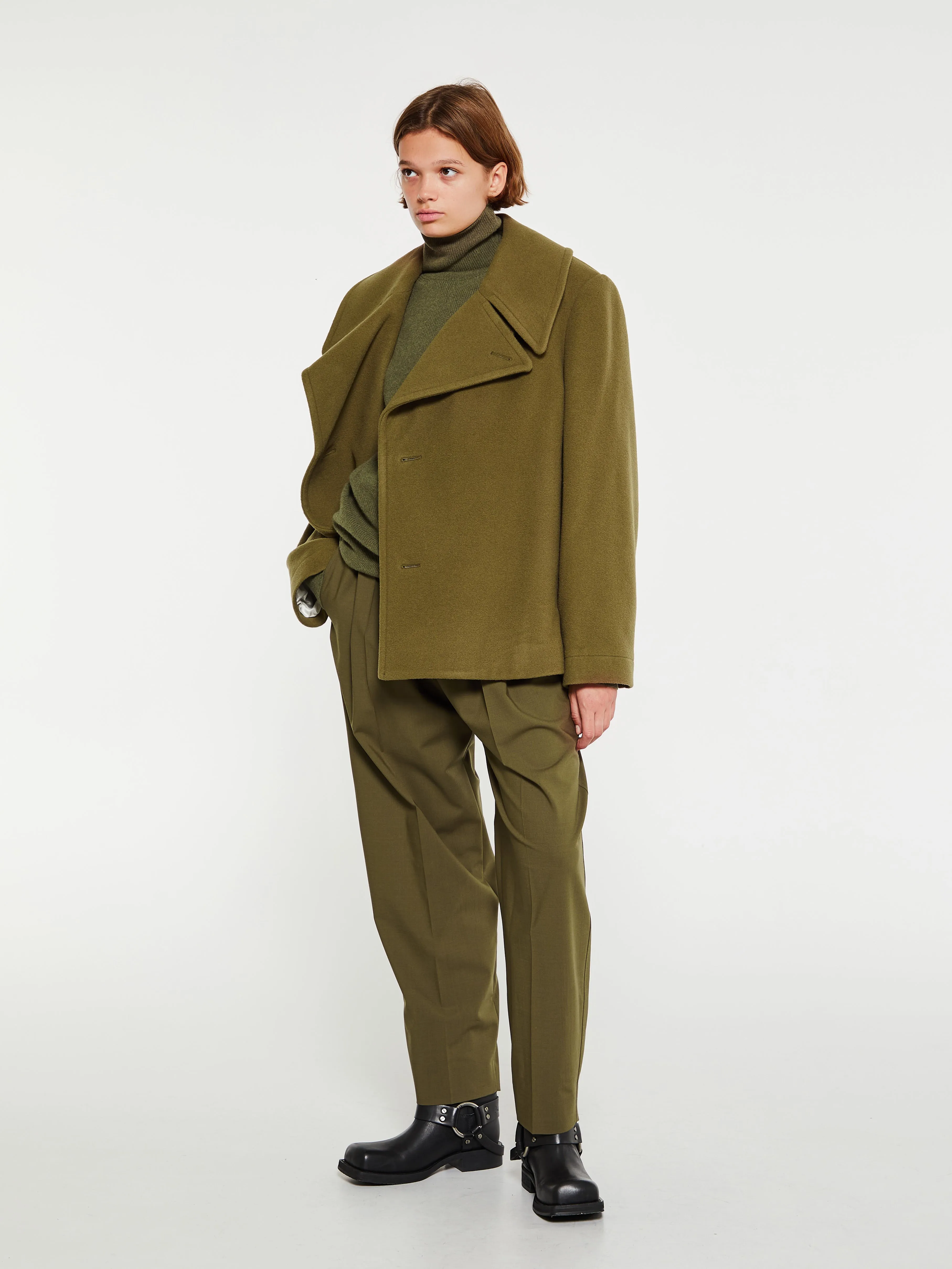 Turtleneck Jumper Knit in Dusky Green