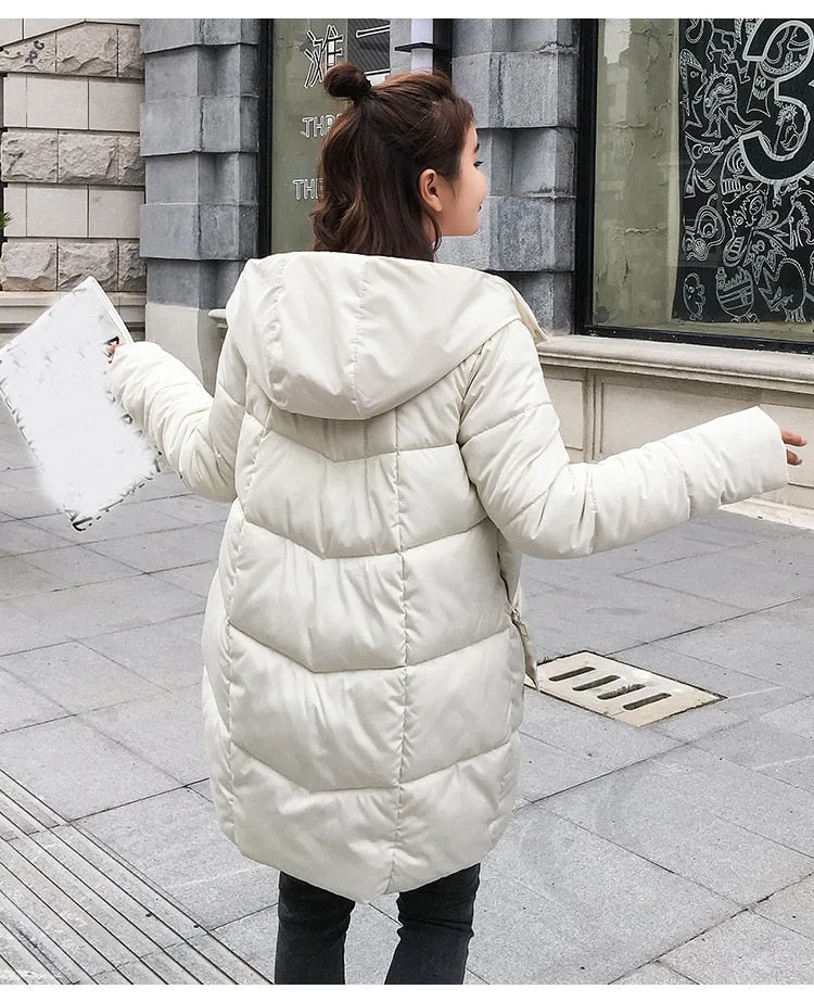 Winter Jacket Women Hooded Coats Parka Thick Cotton Padded