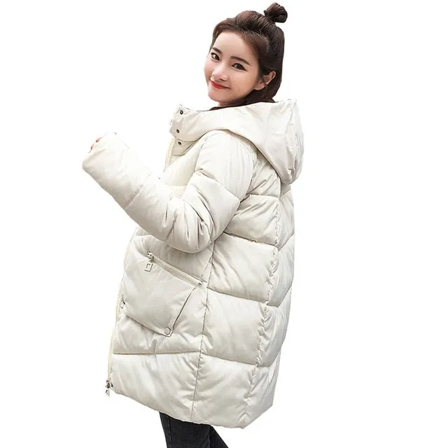 Winter Jacket Women Hooded Coats Parka Thick Cotton Padded