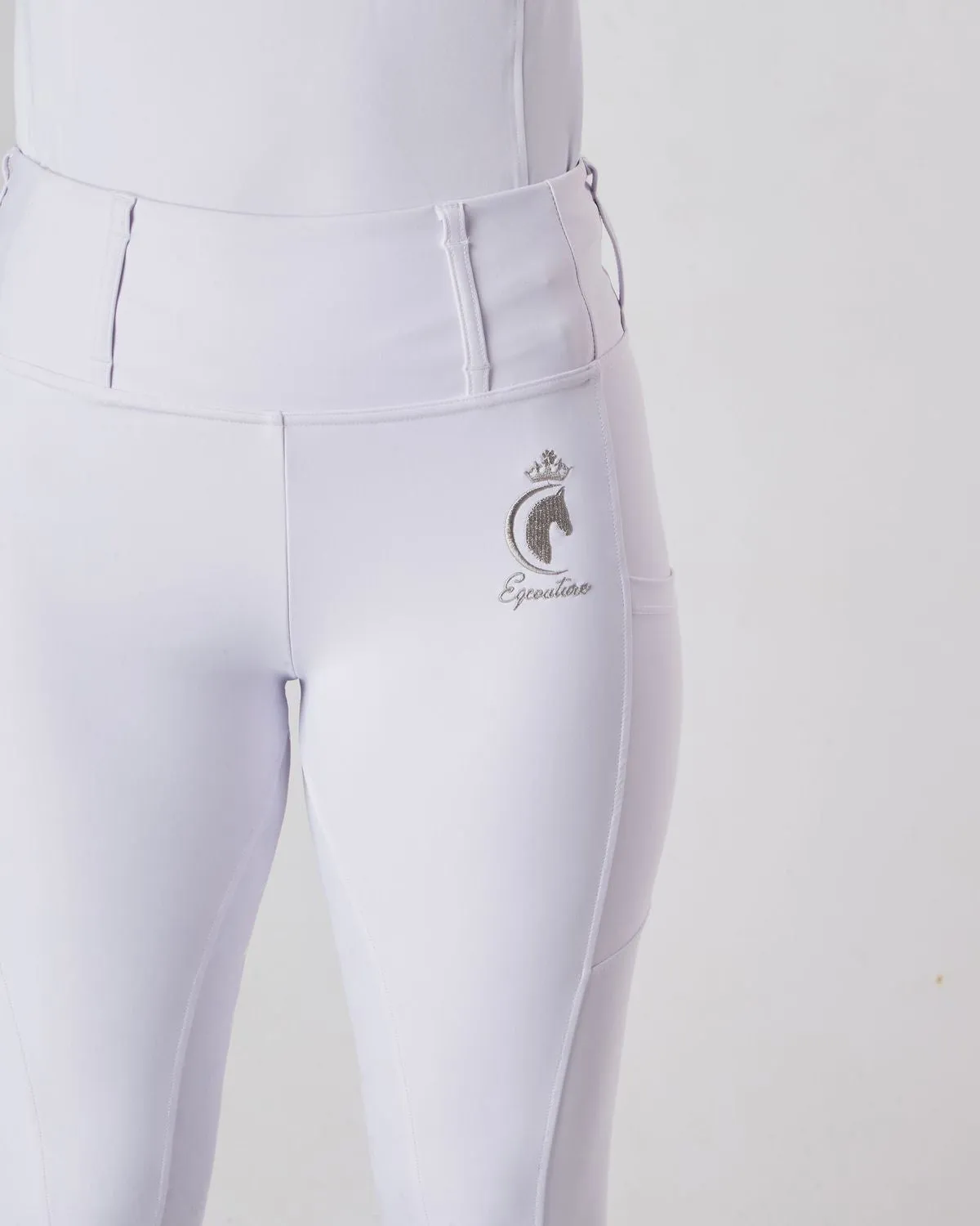 WINTER Thermal Competition Full Seat Riding Leggings / Tights- COMPETITION WHITE