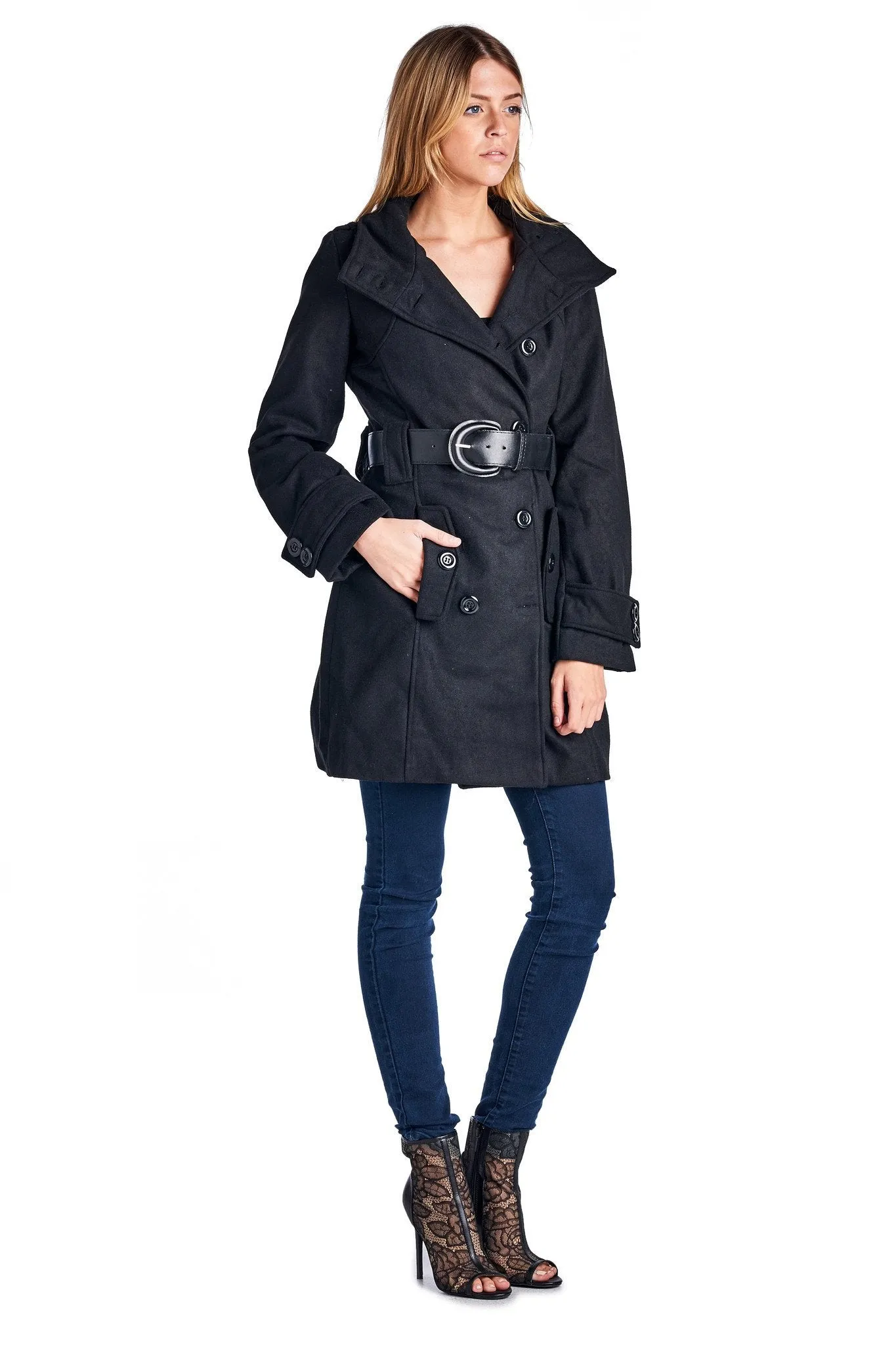 Women's Belted Wool Coat