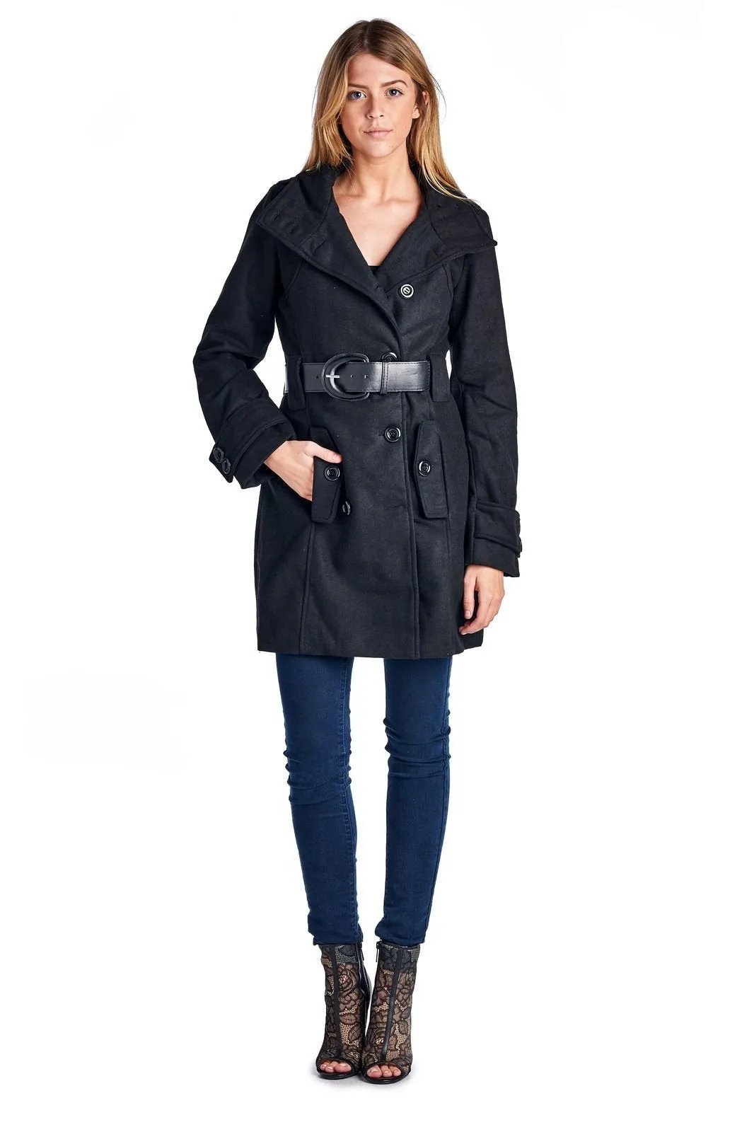 Women's Belted Wool Coat