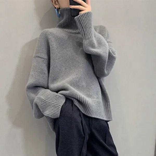 Women's Oversized Knit Turtleneck Jumper | Ideal for Autumn/Winter