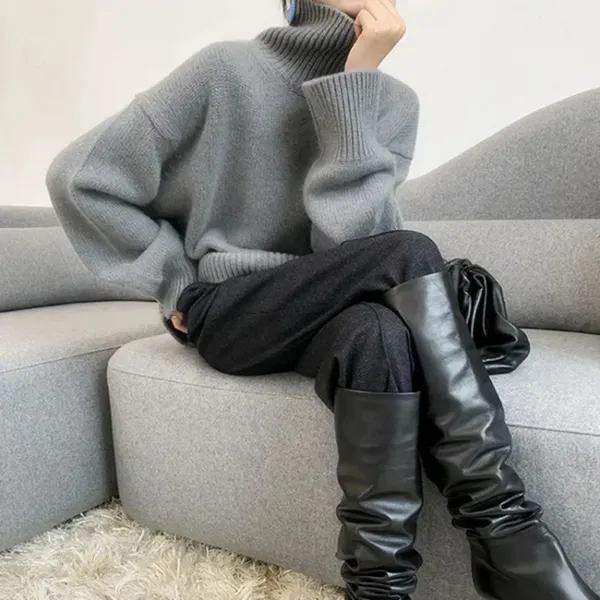 Women's Oversized Knit Turtleneck Jumper | Ideal for Autumn/Winter